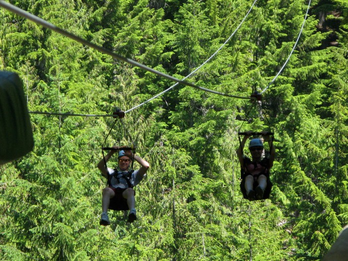 Ziplining at Cougar Mountain, just north of Whistler. 