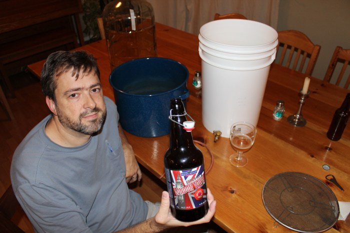 Prolific homebrewer Jeff Hay-Roe with his award-winning London Town Brown Ale. 