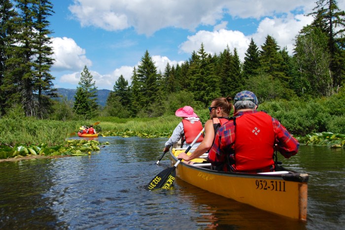 The River of Golden Dreams connects Alta Lake and Green Lake. In some places the river is little wider than a canoe. 
