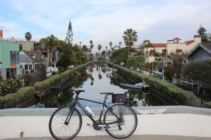 Developer Abbot Kinney built the canals of Little Venice in 1905. A few survive today and restoration work in the 90s made Little Venice one of L.A.'s most desireable neighbourhoods.